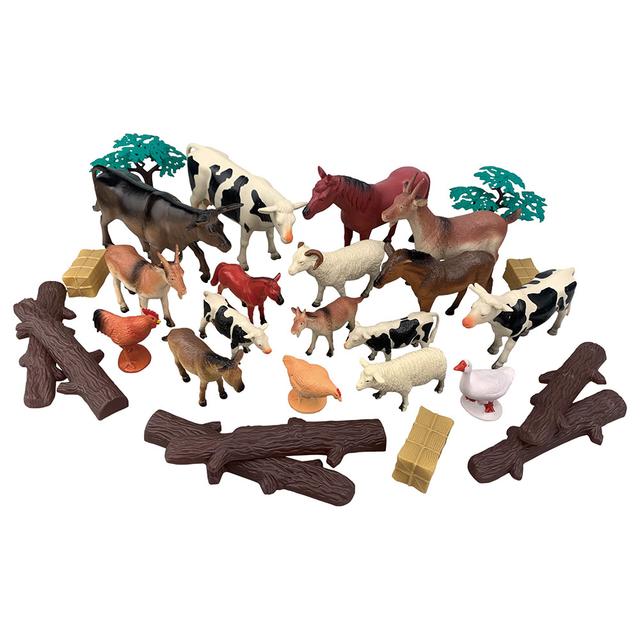 Wenno - Farm Animals Playset In Square Bucket - 28pcs