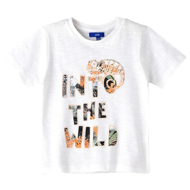 Jam - Boy's Spring Playful Prints Cotton Short-Sleeve Tee - White