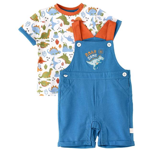 Elegant Kids - 2pc-Set - Boys Short Sleeve T-Shirt And Dungaree