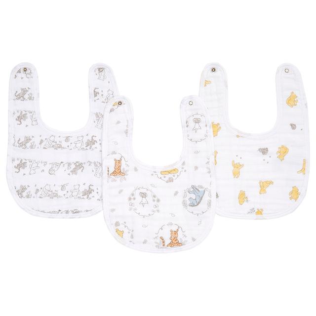 Aden + Anais - Cotton Muslin Baby Snap Bibs - Winnie - Pack of 3