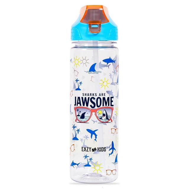 Eazy Kids - 2-In-1 Jawsome Shark Tritan Water Bottle - Blue - 650ml