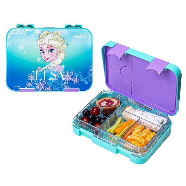 Eazy Kids - Disney Frozen Princess Elsa Bento Lunch Box - Blue - 6 Compartments