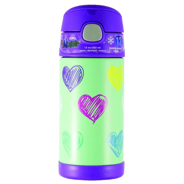 Thermos - Stainless Steel Vaccum Insulated Bottle - Hearts - 355 ml