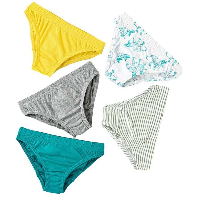 Jam - 5pc-Set - Boy's Soft & Comfortable Briefs - Yellow/Green_2-3Y