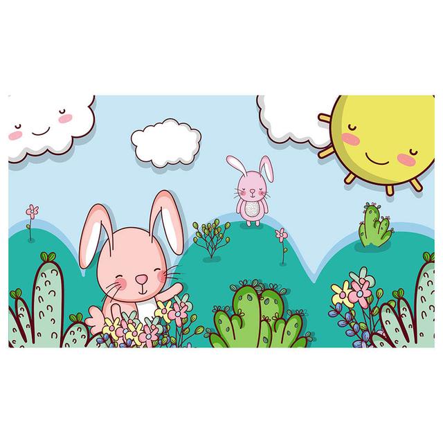 Factory Price - Cute Rabbit World Rug