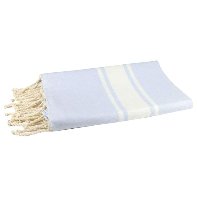 Hammam Corner - 100% Recycled Cotton Classic Beach Towel - Sky Blue