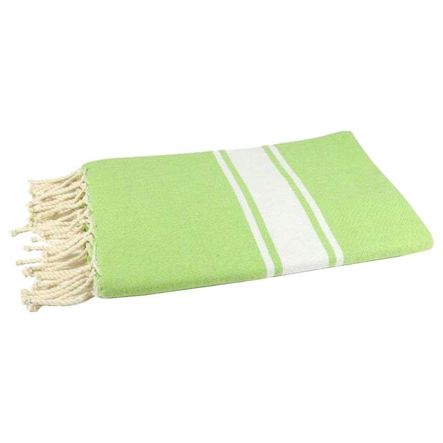 Hammam Corner - 100% Recycled Cotton Classic Beach Towel - Light Green