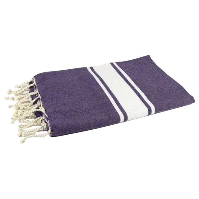 Hammam Corner - 100% Recycled Cotton Classic Beach Towel - Violet