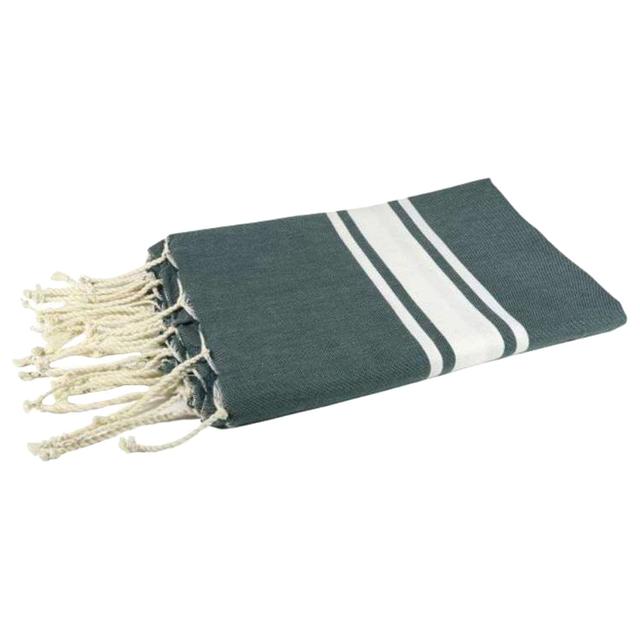 Hammam Corner - 100% Recycled Cotton Classic Beach Towel - Dark Green