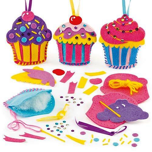 Baker Ross Cupcake Decoration Sewing Kits (Pack of 3)