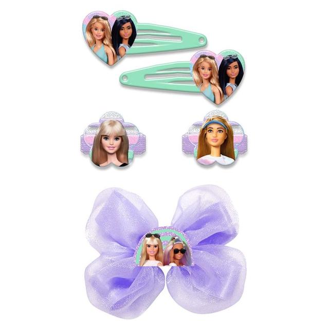 Barbie - Girls Hair Bow & Clips - 5pcs