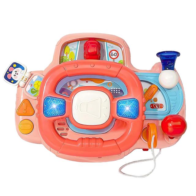 Huanger - Kids Musical Smart Steering Wheel Simulation Toy - Pink