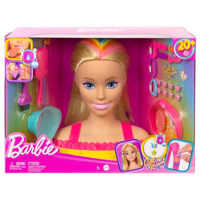 Mattel Games - Barbie Neon Rainbow Deluxe Styling Head Playset - Blonde - 20pcs