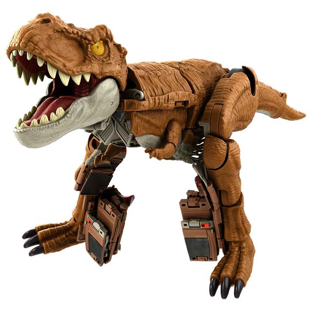 Mattel Games - Jurassic World Fierce Changers Dinosaur Figure - Chase 'N Roar T.Rex - Brown