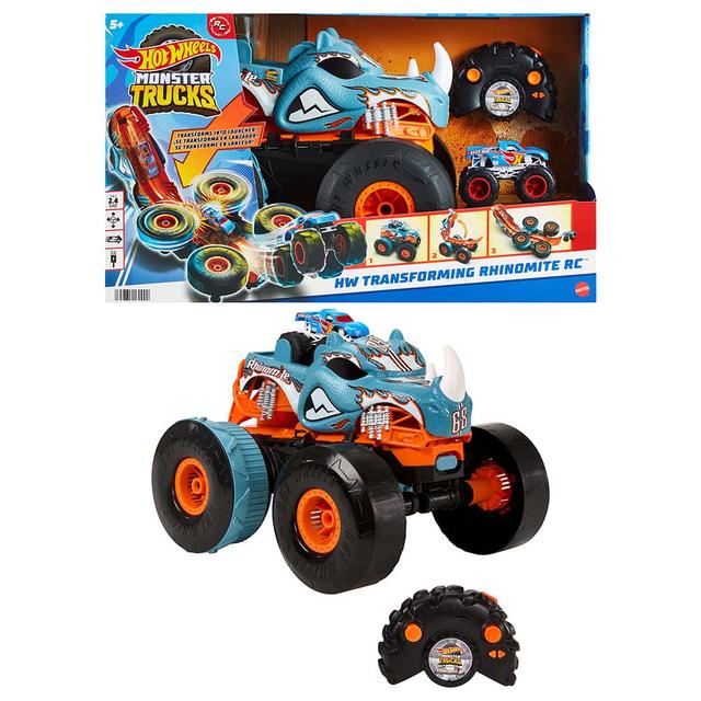 Mattel Games - 1/12 Hot Wheels Monster Transforming Rhinomite Remote Control Truck