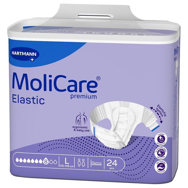 Molicare - 8D-Elastic Adult Diaper - Large - 24pcs - 115-145 cm