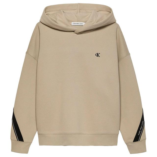 Calvin Klein - Pique Interlock Tape Hoodie - Plaza Taupe