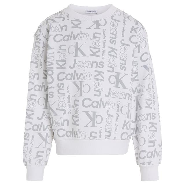 Calvin Klein - All Over Logo Terry Sweatshirt - White