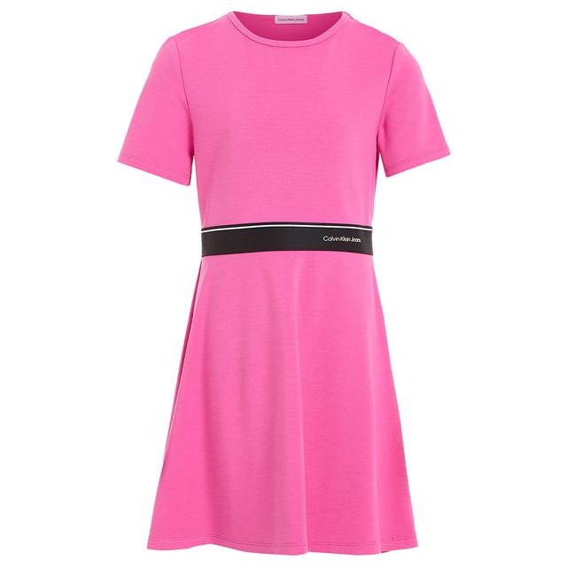 Calvin Klein - Punto Logo Tape Short Sleeve Dress - Pink