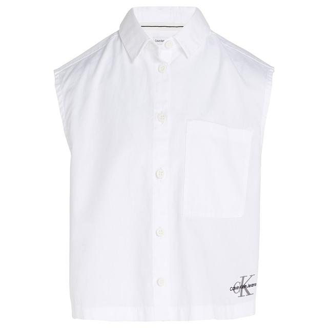 Calvin Klein - Monogram Off Placed Sleeveless Shirt - White