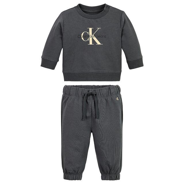 Calvin Klein - 2pc-Set - Monogram CK Sweatshirt And Pant - Grey