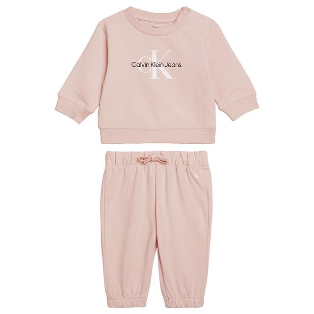 Calvin Klein - 2pc-Set - Monogram Sweatshirt & Joggers - Pink