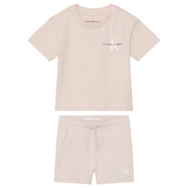 Calvin Klein - 2pc-Set - Monogram Logo T-Shirt And Shorts - Pink