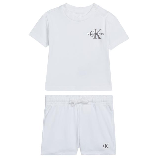 Calvin Klein - 2pc-Set - Monogram Logo T-Shirt And Shorts - White