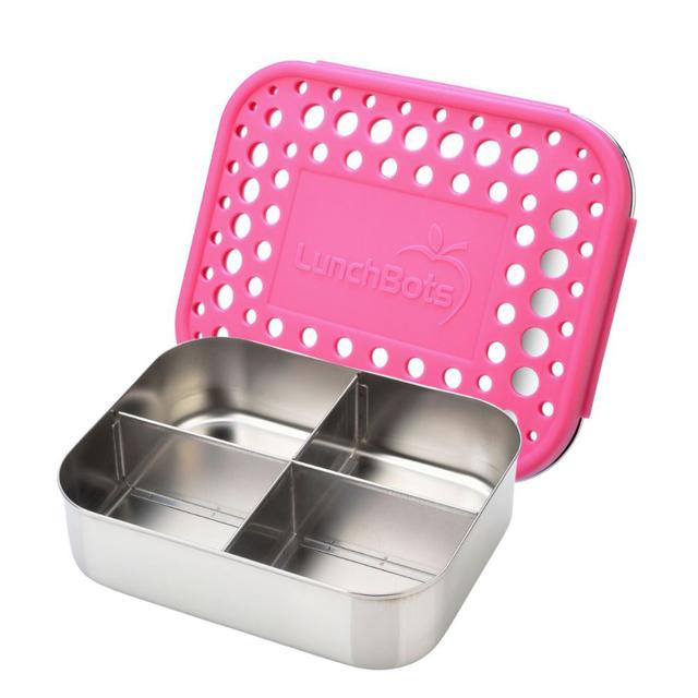 Lunchbots - Quad Bento Stainless Steel Lunchbox - 600ml - Pink