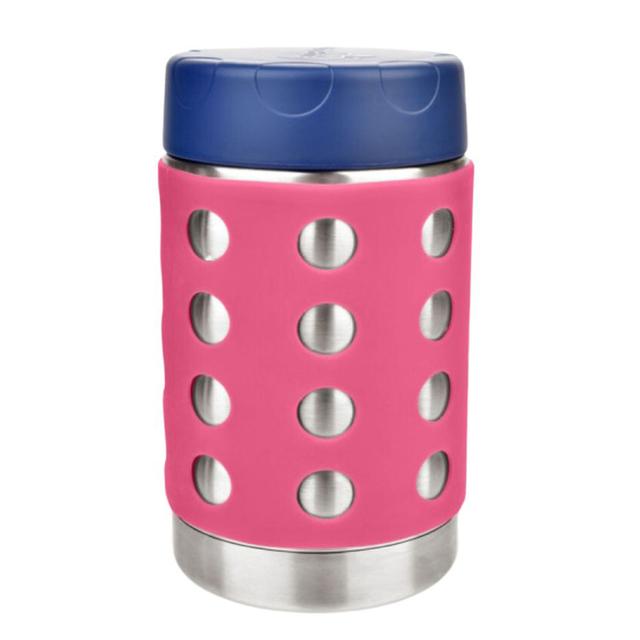 Lunchbots - Thermal Dots Food Jar - Stainless Steel - 470ml - Pink