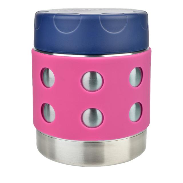 Lunchbots - Thermal Dots Food Jar - Stainless Steel - 260ml - Pink