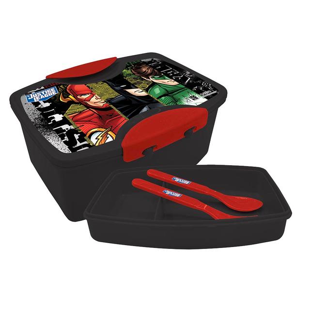 Justice League - Lunch Box With Fork And Spoon