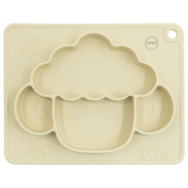 A'ish Home - Amini Sheep Design Kids Plate - Cream