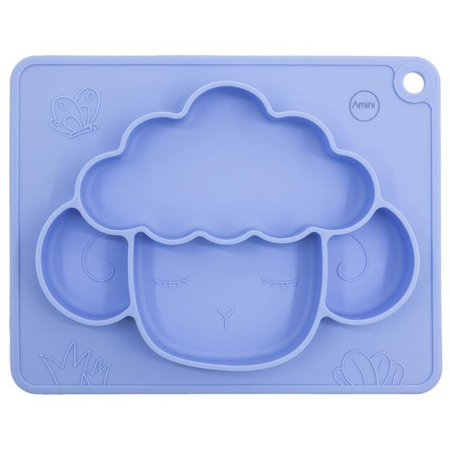 A'ish Home - Amini Sheep Design Kids Plate - Blue