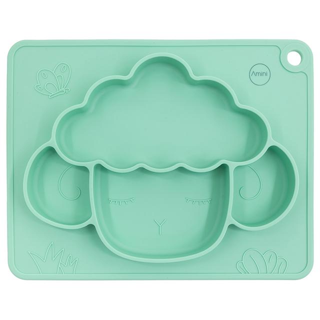 A'ish Home - Amini Sheep Design Kids Plate - Green