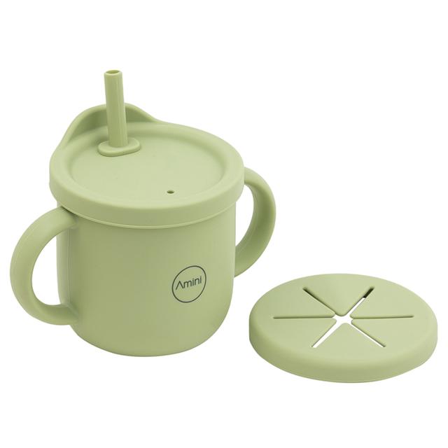 A'ish Home - Silicone Water & Snack Cup - Olive Green - 230 ml