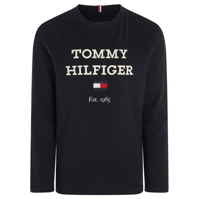 Tommy Hilfiger - TH Logo Print Long Sleeve Tee - Blue