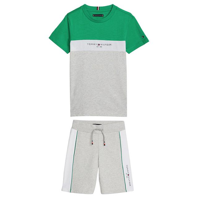 Tommy Hilfiger - 2pc-Set - Essential Color block T-Shirt And Shorts - Grey