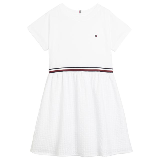 Tommy Hilfiger - Global Striped Relaxed Waistband Dress - White