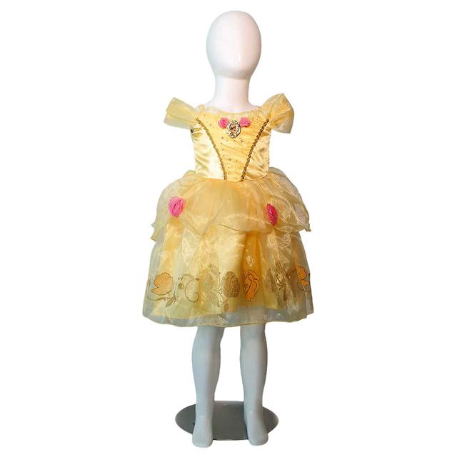 Party Centre - Disney Princess Belle Prestige Girls' Costume - Yellow