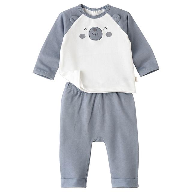 Tiny Hug - Long Sleeve T-Shirt & Pyjama Set - Grey/White