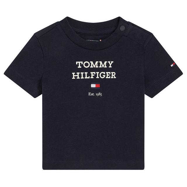 Tommy Hilfiger - Baby TH Logo Print Short Sleeve Tee - Blue