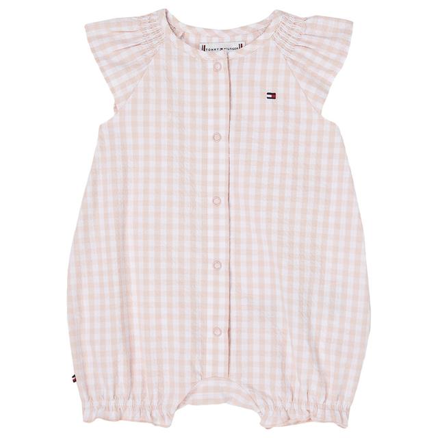 Tommy Hilfiger - Baby Gingham Check Ruffle Shortall - Beige