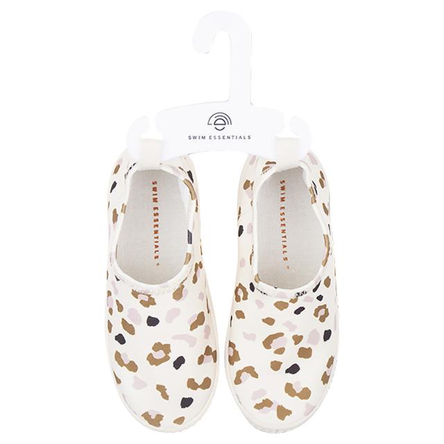 Swim Essentials - Kaki Leopard Lycra Anti-Slip Sole Watershoe - Off-White