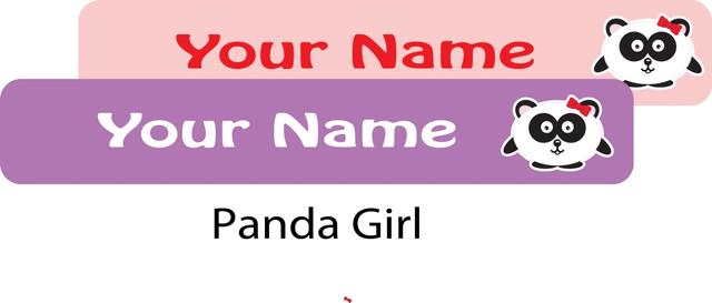 Ladybug - Nursery Labels Panda Girl - Pack of 90