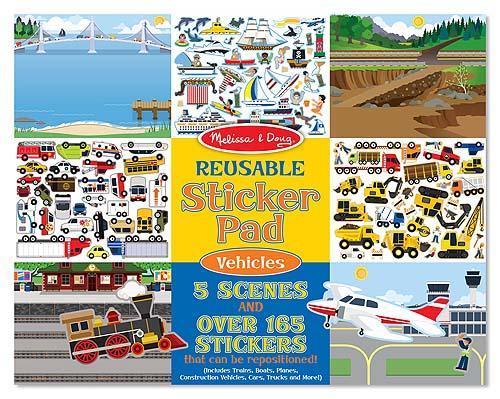 Melissa & Doug Reusable Sticker Pad - Vehicles