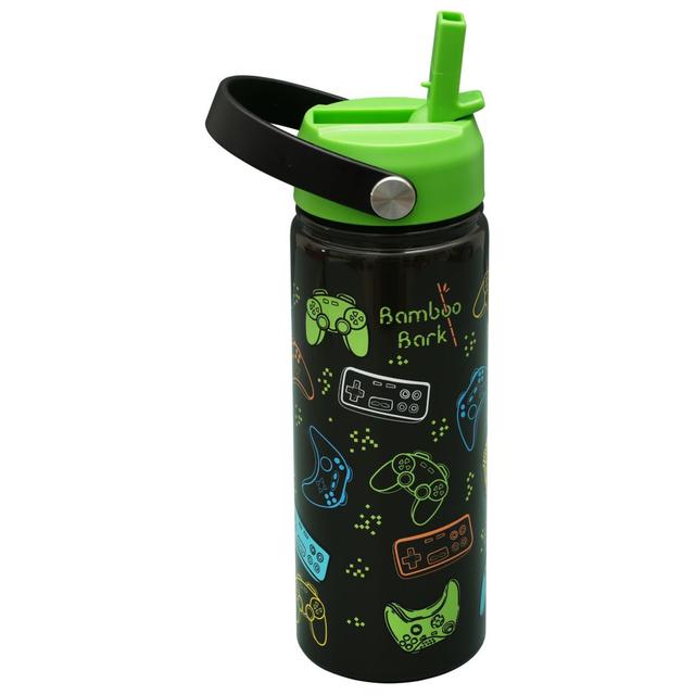 Bamboo Bark - Gaming Print Water Bottle - Black - 500 ml