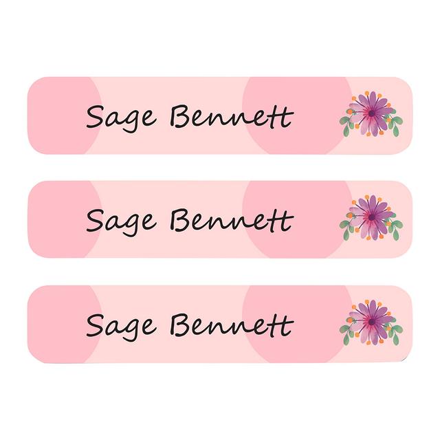 Ladybug Labels - Personalized Waterproof Large Labels - Vector Flower - 30pcs