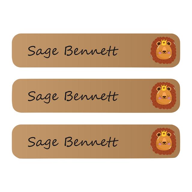 Ladybug Labels - Personalized Waterproof Large Labels - King Lion - 30pcs