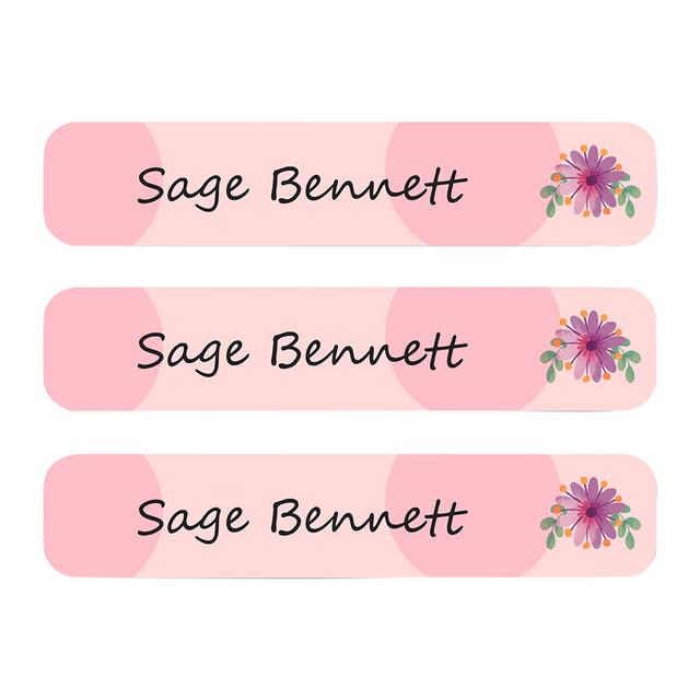 Ladybug Labels - Personalized Waterproof Labels - Vector Flower - 111pcs